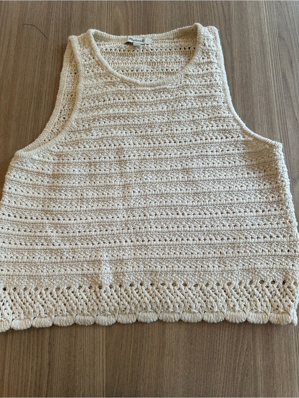 Madewell Cream Crochet Knit Tank